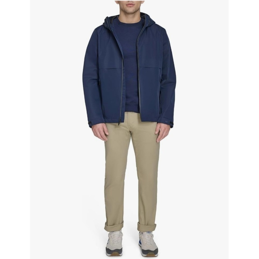 NWT Dockers Men's Flex Tech Filled Storm Hooded Jacket Size XS Color Ocean Blue